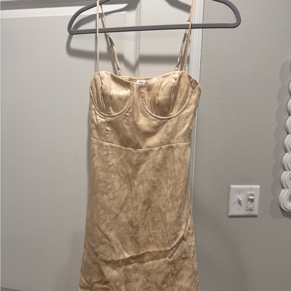 PRINCESS POLLY- gold mini dress